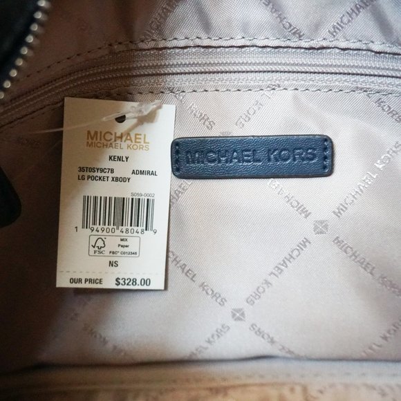 Michael Kors Kenly L Pocket Xbody Bag MK Admiral - Picture 10 of 12